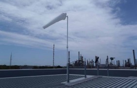 Industrial weather station wind sock Oil Refinery